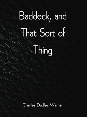 cover image of Baddeck, and That Sort of Thing